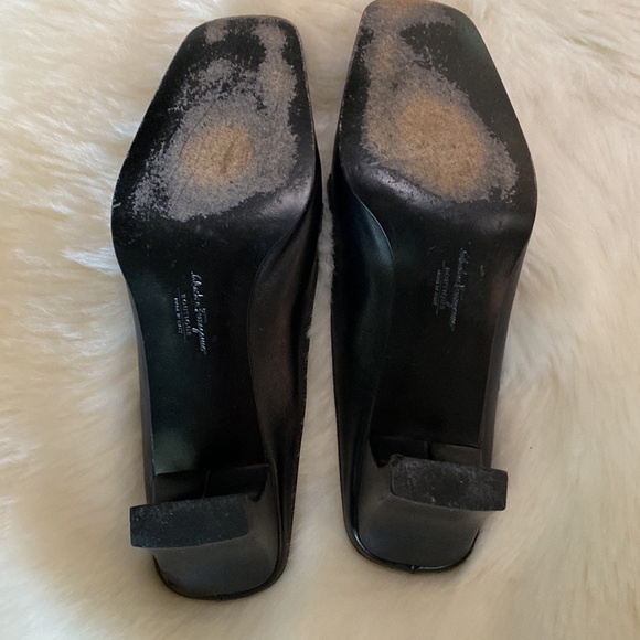 Salvatore Ferragamo Black Leather Healed Mules | Size 8 - Picture 3 of 4
